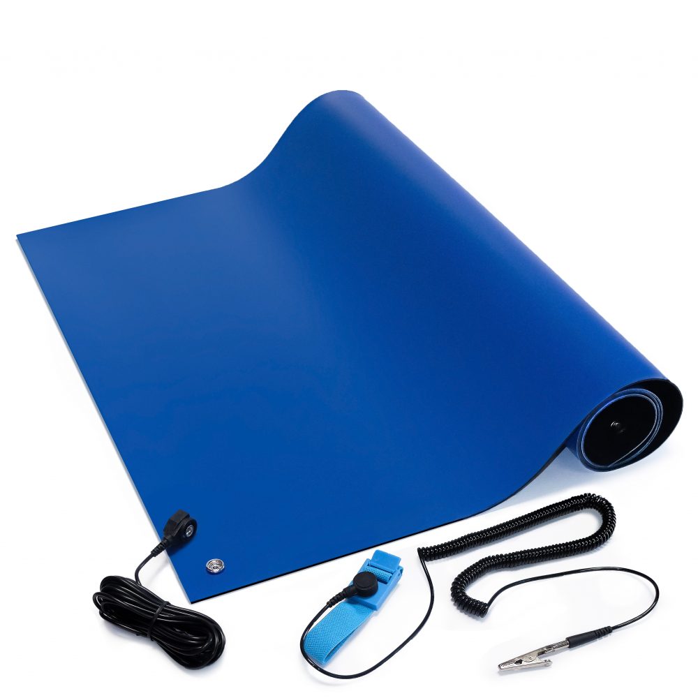 ESD Soldering Rubber Mat Kit - 2 feet x 4 feet - Blue Color